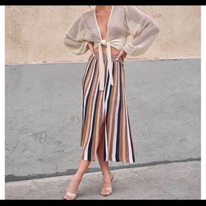ROCKY BARNES x EXPRESS STRIPE MIDI SKIRT